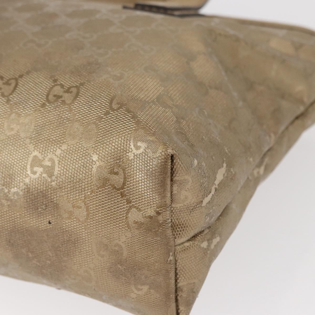 GUCCI GG implementation Tote Bag PVC Gold 211138 Auth 156414
