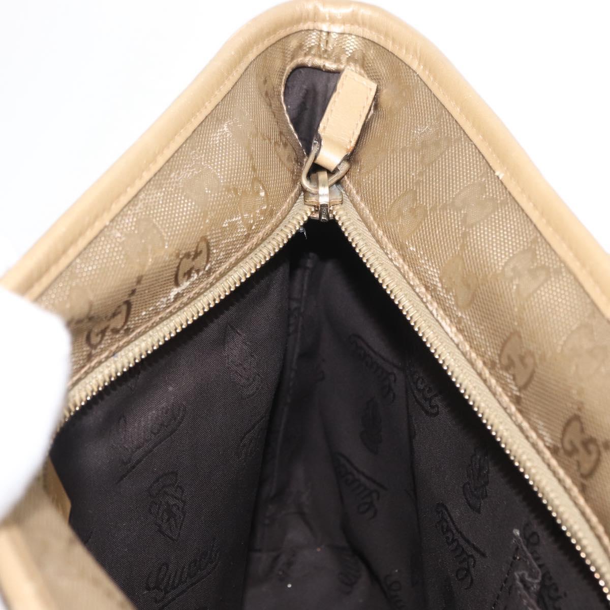 GUCCI GG implementation Tote Bag PVC Gold 211138 Auth 156414