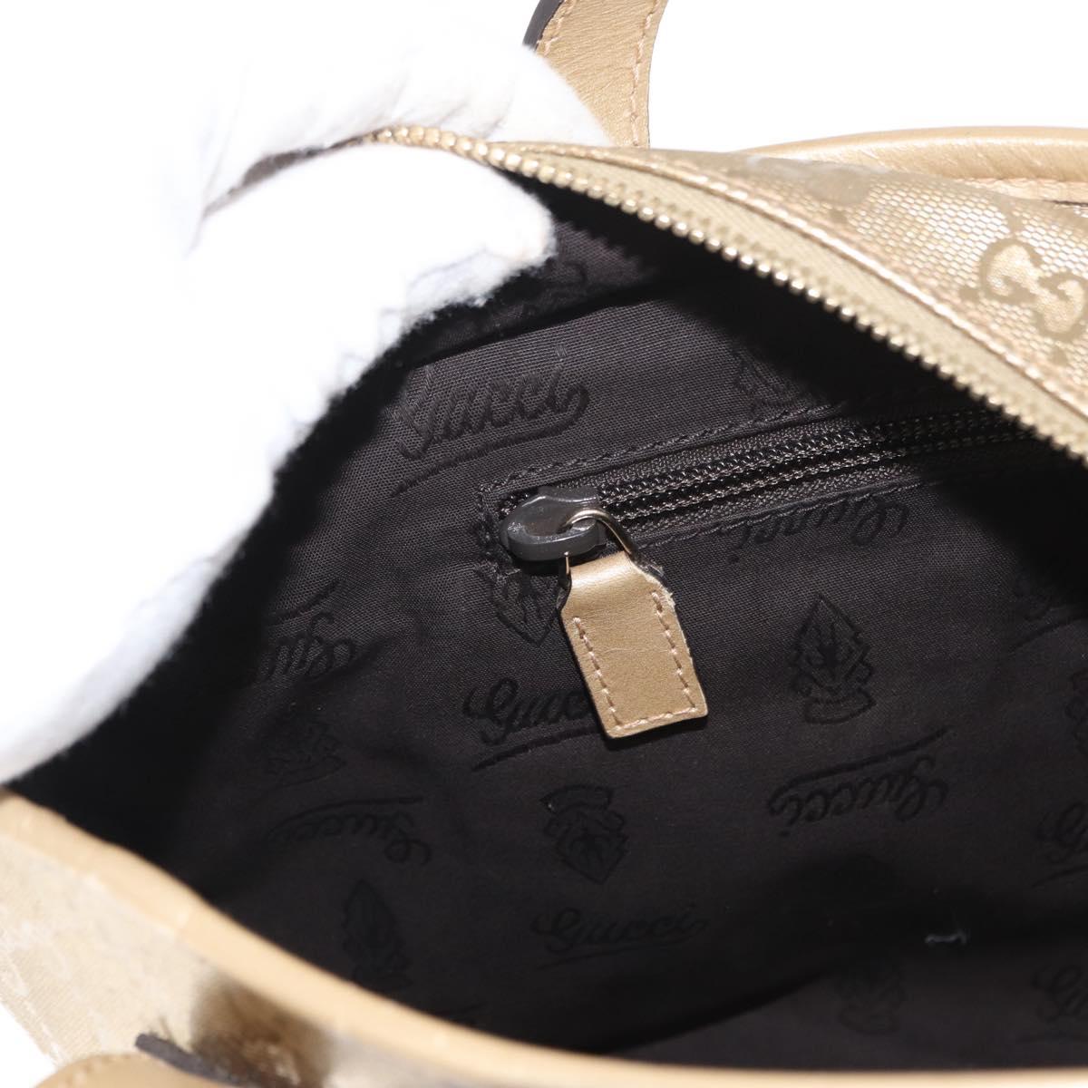 GUCCI GG implementation Tote Bag PVC Gold 211138 Auth 156414