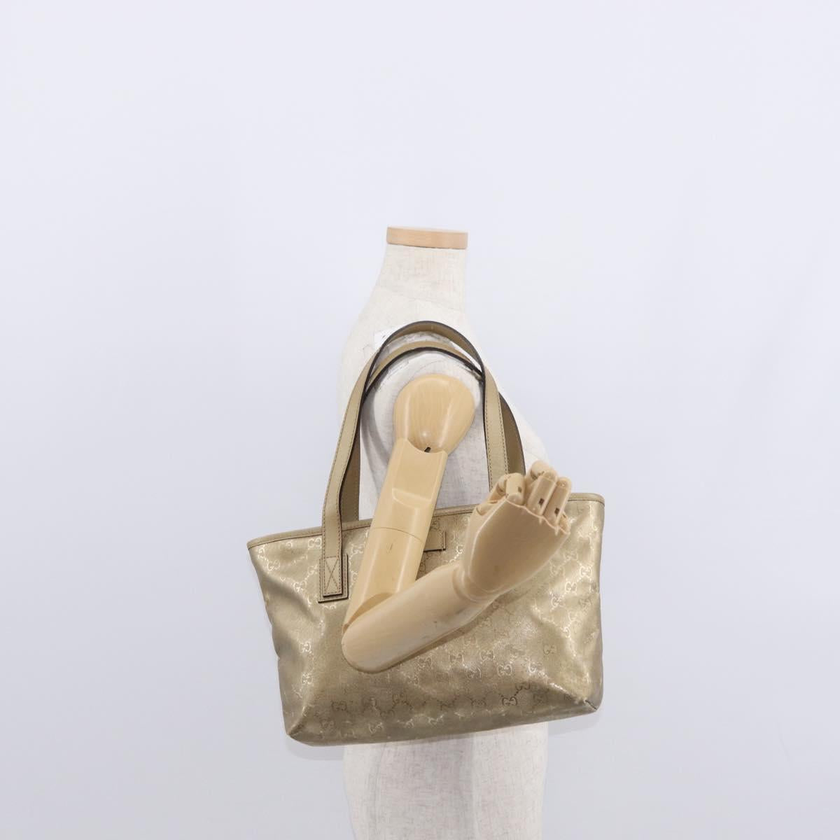 GUCCI GG implementation Tote Bag PVC Gold 211138 Auth 156414