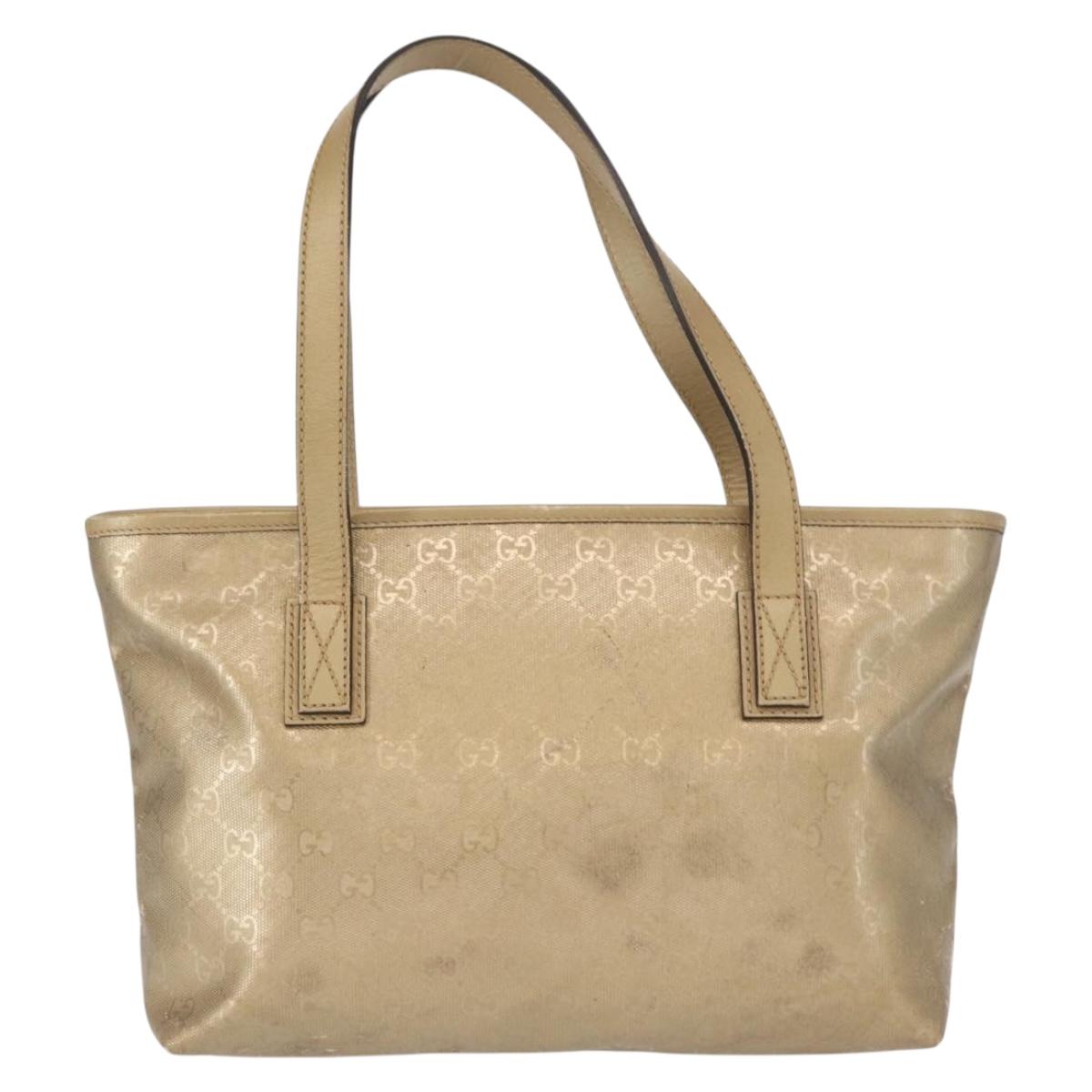 GUCCI GG implementation Tote Bag PVC Gold 211138 Auth 156414