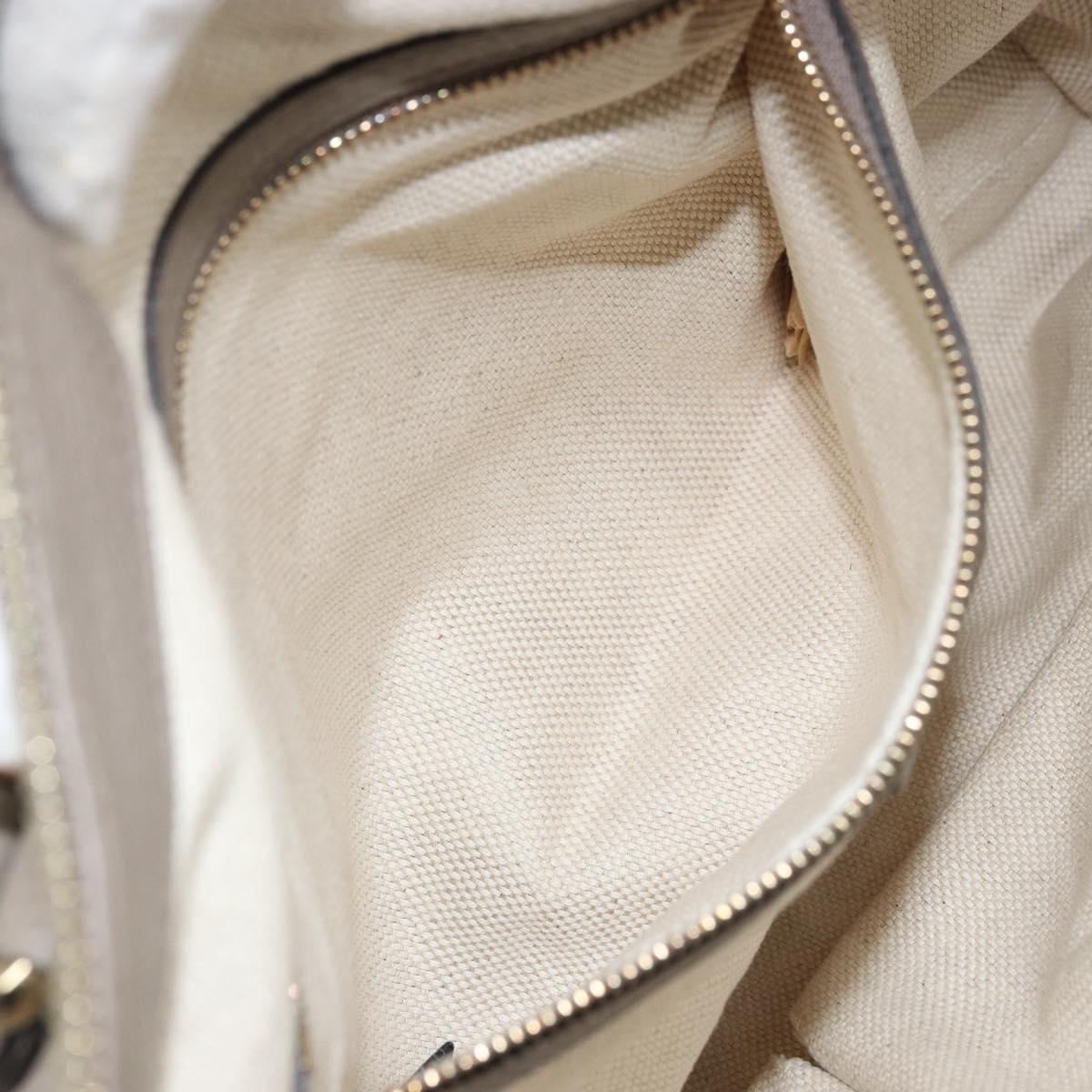 GUCCI Soho Hand Bag Leather Gray Gold 282307 Auth 156415