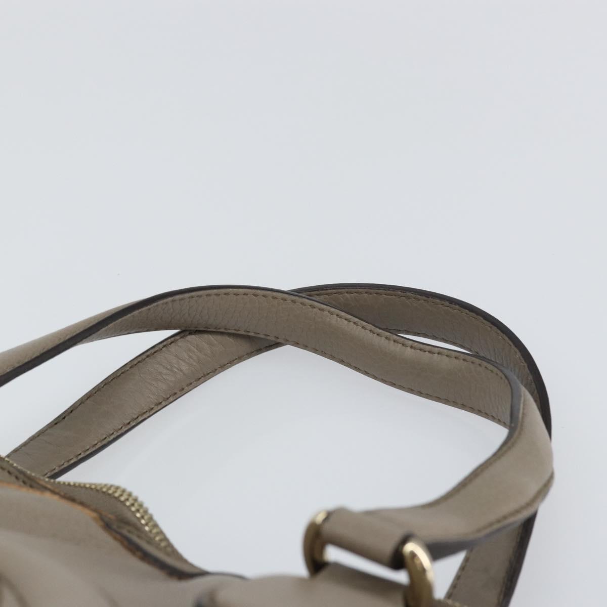 GUCCI Soho Hand Bag Leather Gray Gold 282307 Auth 156415
