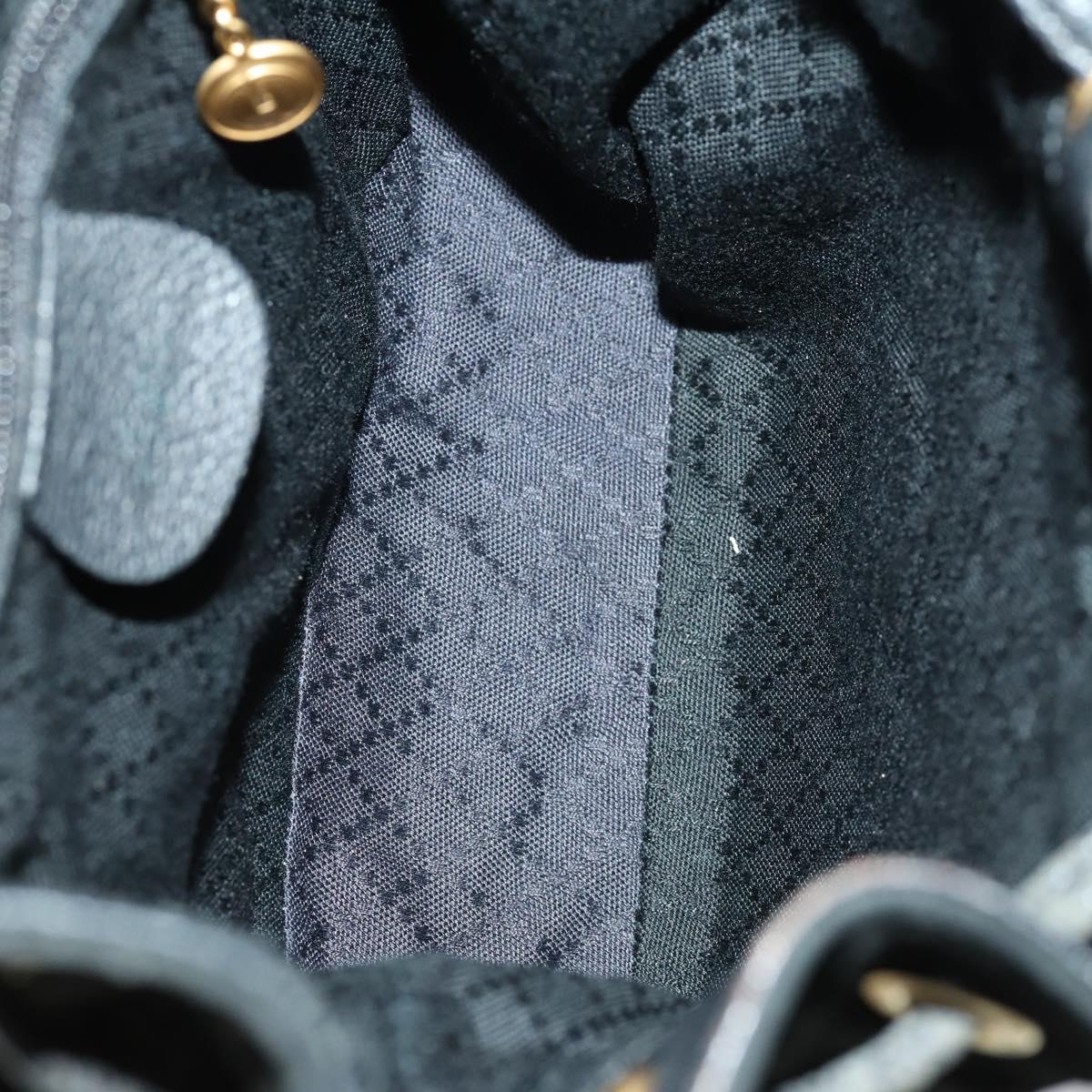 GUCCI Bamboo Backpack Leather Black Gold 003 2058 0030 Auth 156416