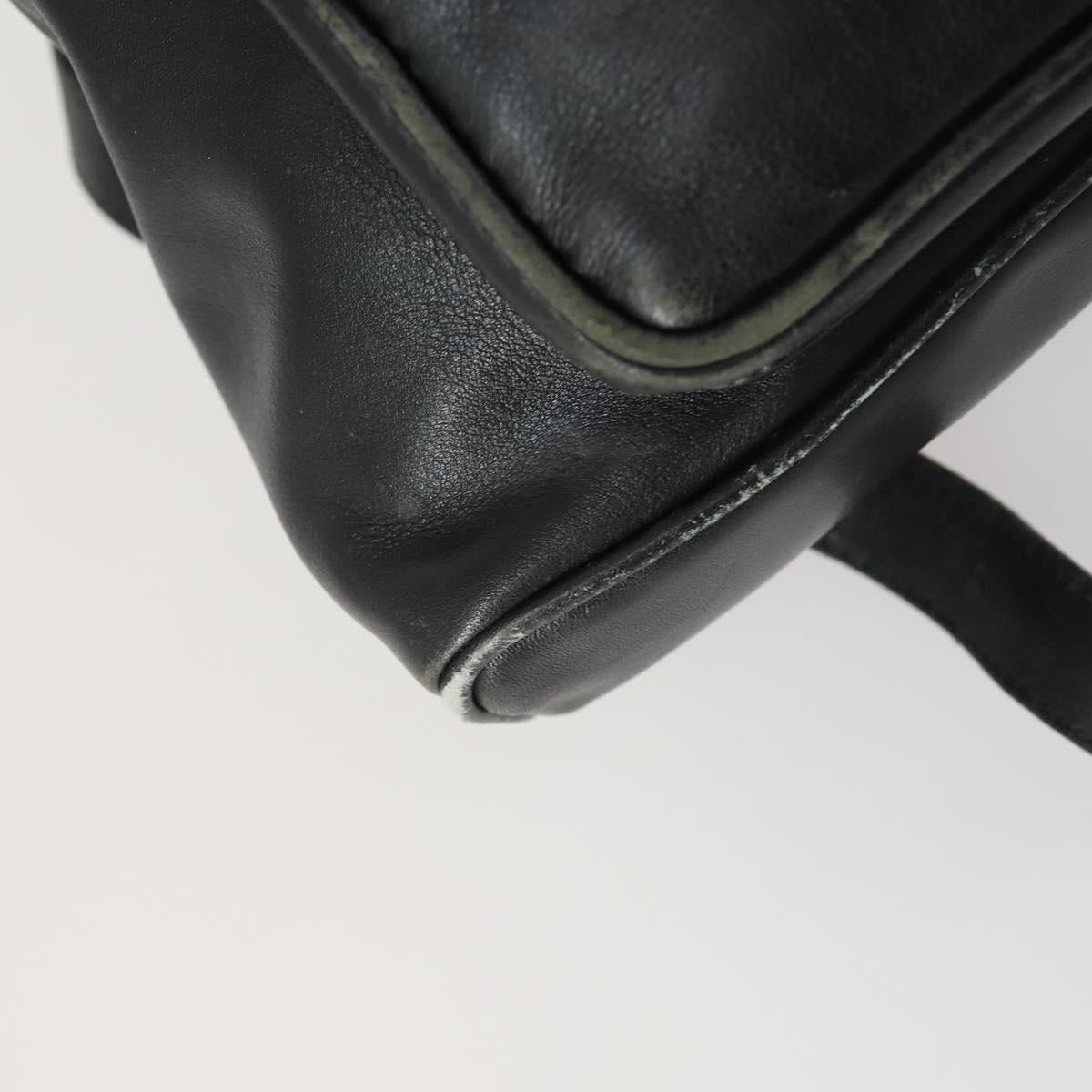 GUCCI Bamboo Backpack Leather Black Gold 003 2034 0030 Auth 156417