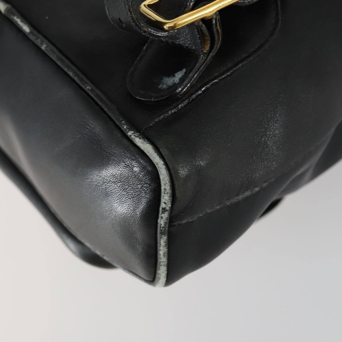 GUCCI Bamboo Backpack Leather Black Gold 003 2034 0030 Auth 156417