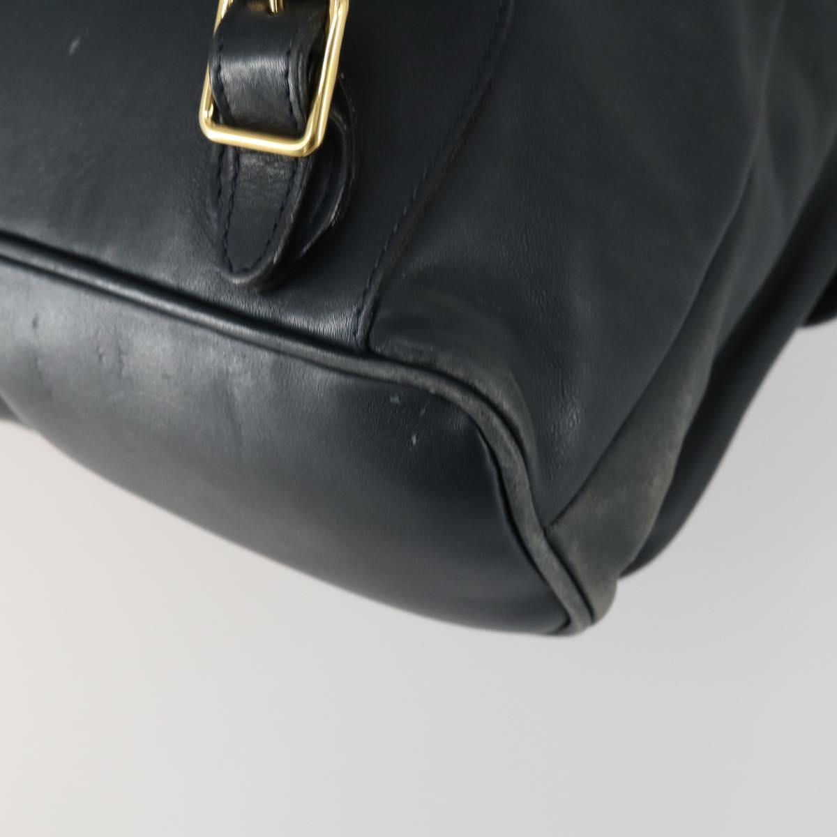 GUCCI Bamboo Backpack Leather Black Gold 003 2058 0016 Auth 156418