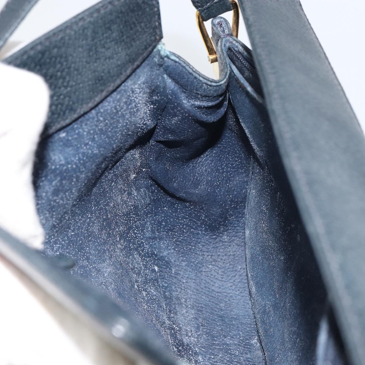 GUCCI GG Supreme Sherry Line Shoulder Bag PVC Navy Gold 10 02 024 Auth 156423
