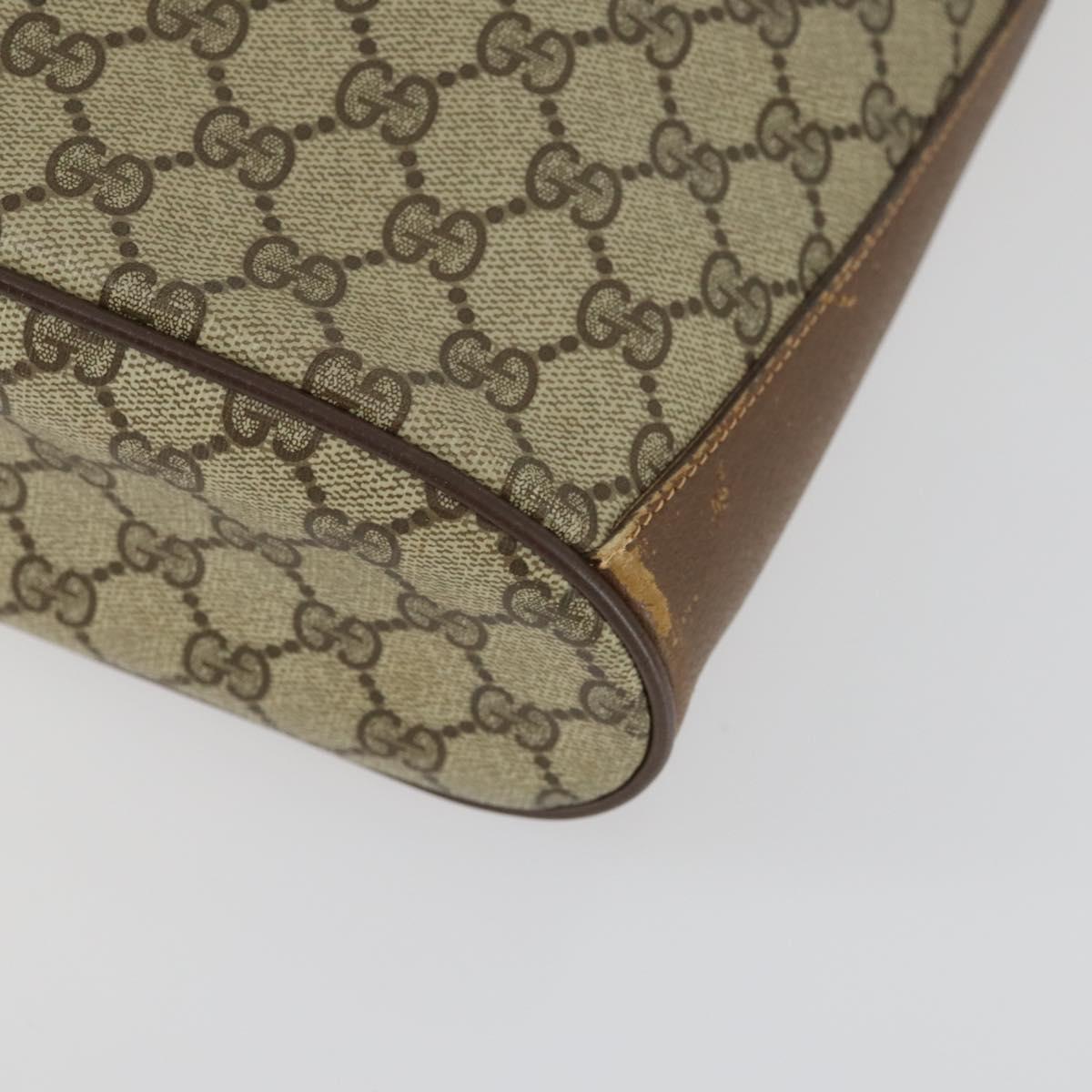 GUCCI GG Supreme Web Sherry Line Bag PVC Beige Gold 41 02 034 Auth 156424