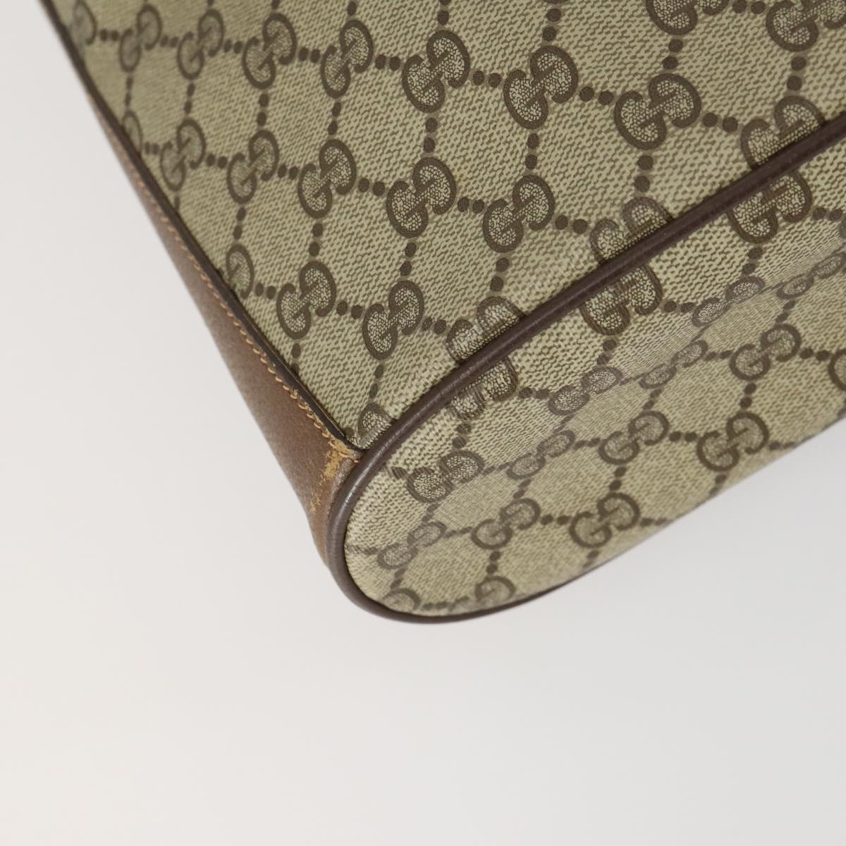 GUCCI GG Supreme Web Sherry Line Bag PVC Beige Gold 41 02 034 Auth 156424