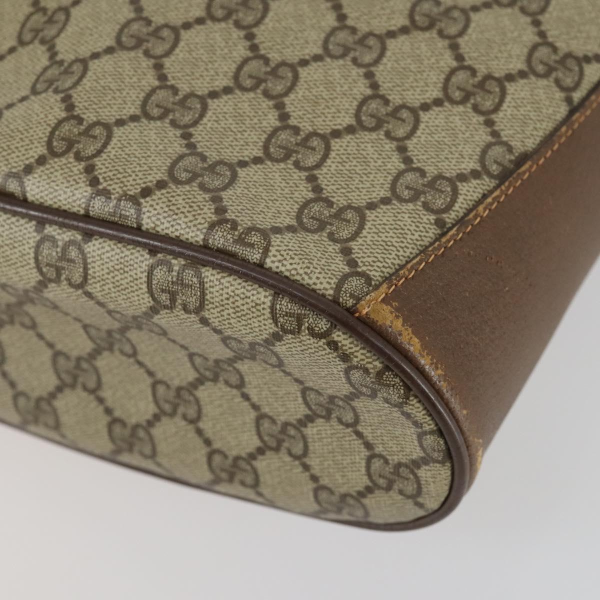 GUCCI GG Supreme Web Sherry Line Bag PVC Beige Gold 41 02 034 Auth 156424
