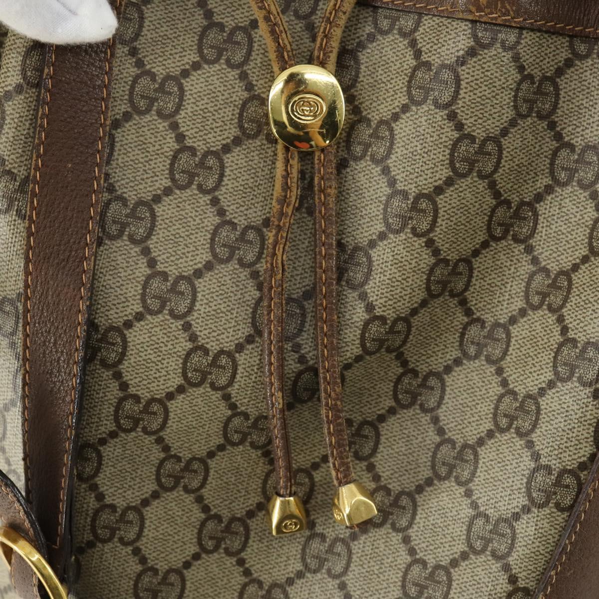 GUCCI GG Supreme Web Sherry Line Bag PVC Beige Gold 41 02 034 Auth 156424