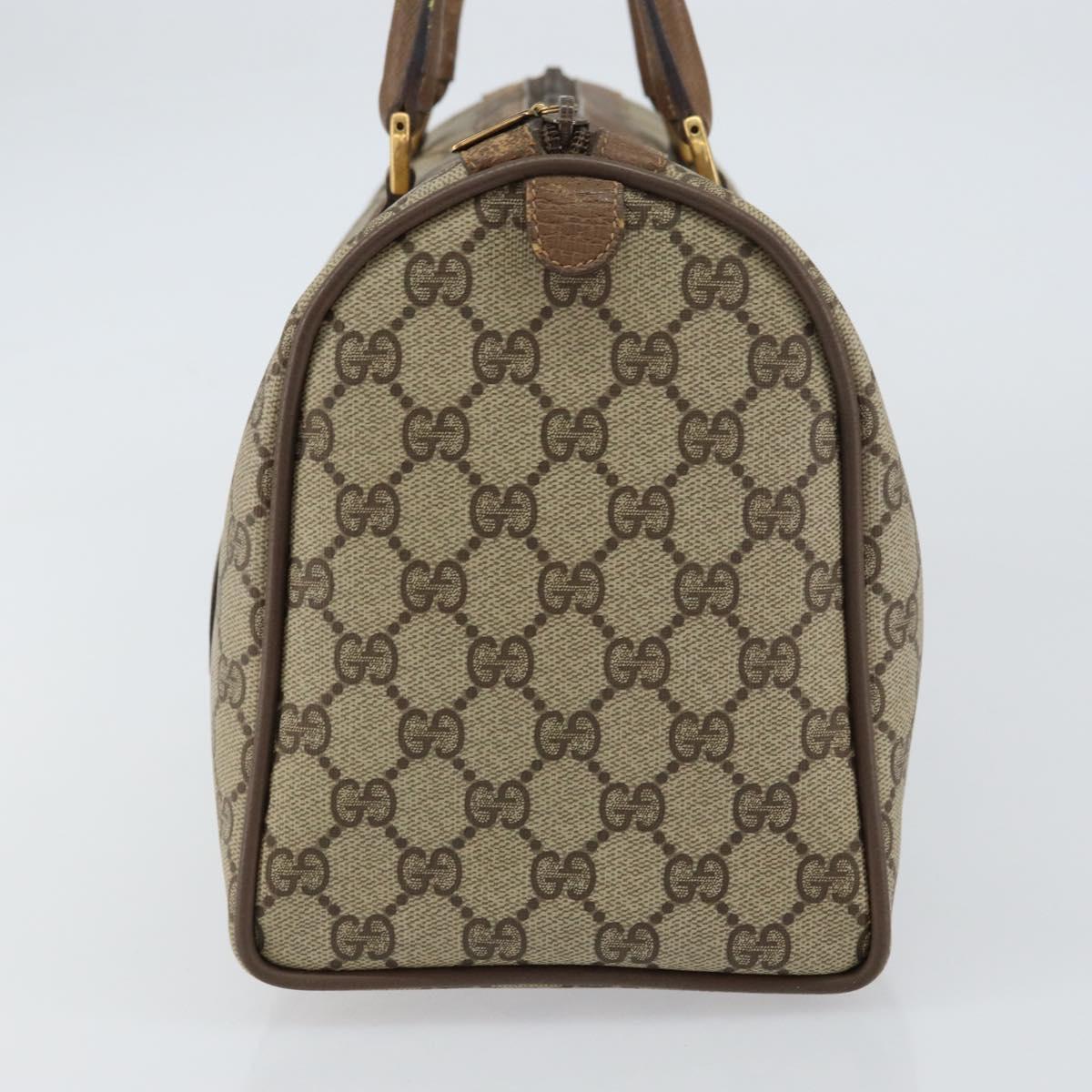 GUCCI GG Supreme Web Sherry Line Bag PVC Beige Gold 116 02 007 Auth 156427