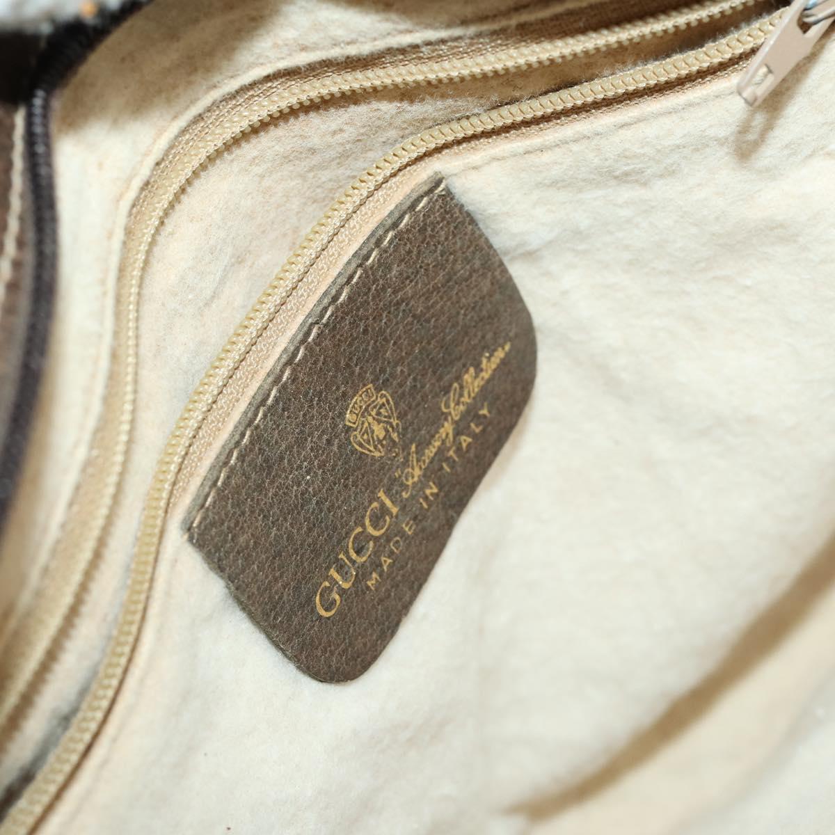 GUCCI GG Supreme Web Sherry Line Bag PVC Beige Gold 41 001 4085 Auth 156428
