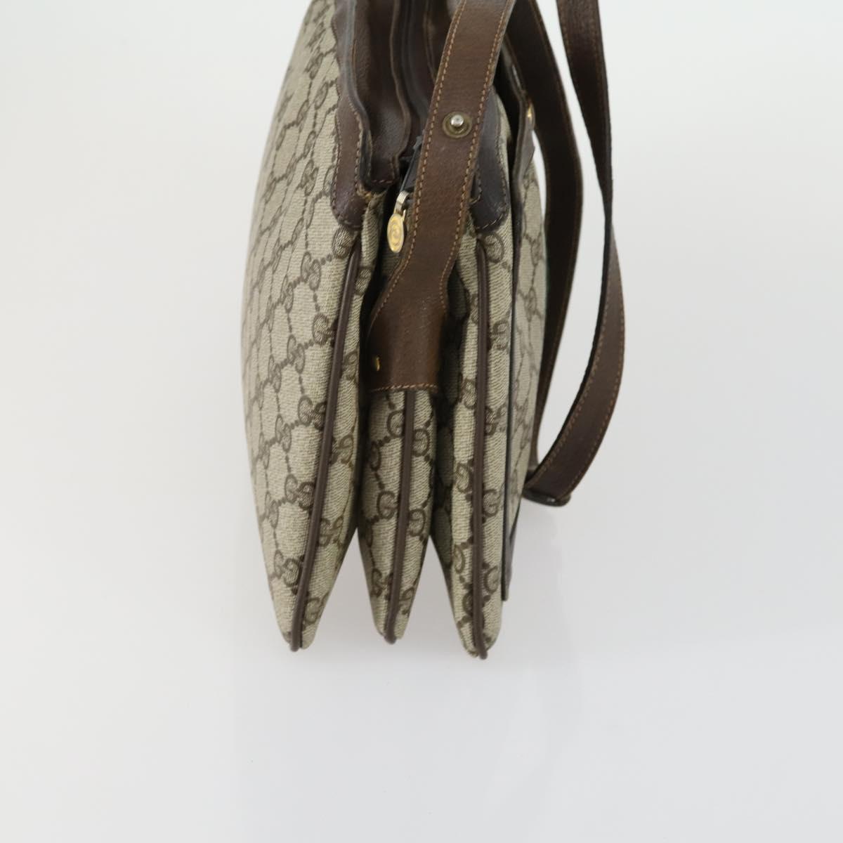 GUCCI GG Supreme Web Sherry Line Bag PVC Beige Gold 41 001 4085 Auth 156428