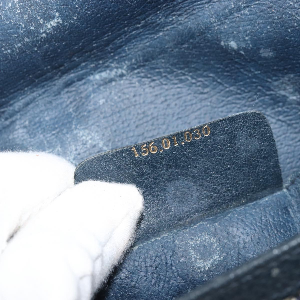 GUCCI GG Supreme Sherry Line Clutch Bag PVC Navy Gold 156 01 030 Auth 156429