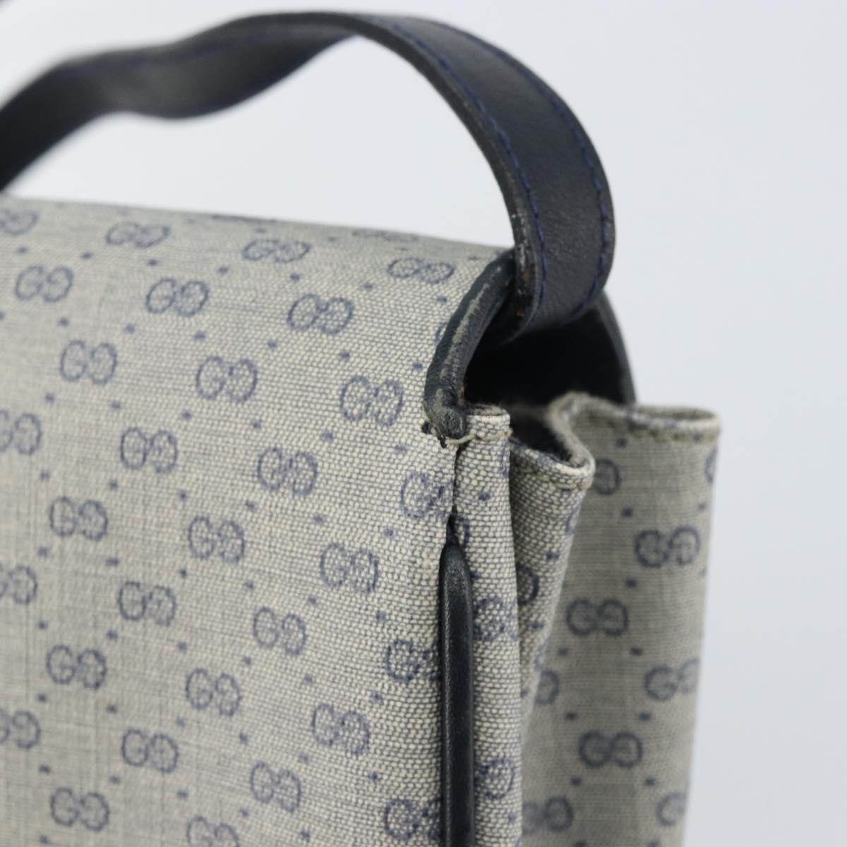 GUCCI Micro GG Supreme Shoulder Bag PVC Navy Gold 004 14 1923 Auth 156431