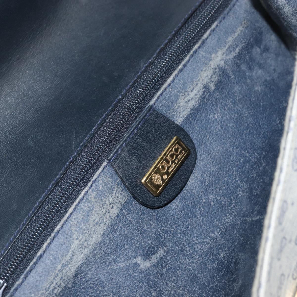 GUCCI Micro GG Supreme Shoulder Bag PVC Navy Gold 004 14 1923 Auth 156431
