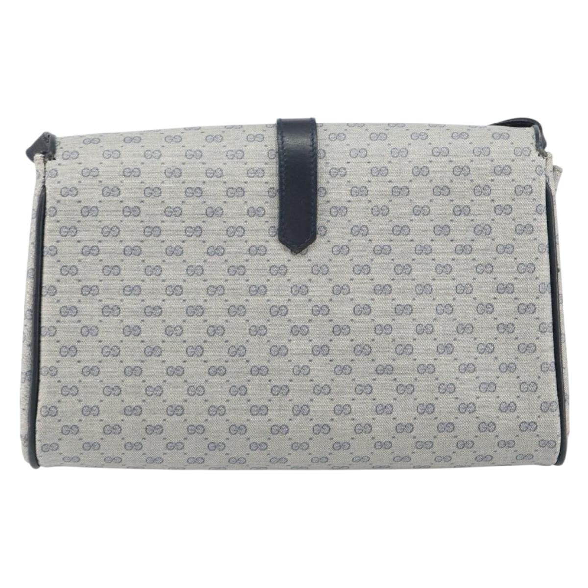 GUCCI Micro GG Supreme Shoulder Bag PVC Navy Gold 004 14 1923 Auth 156431