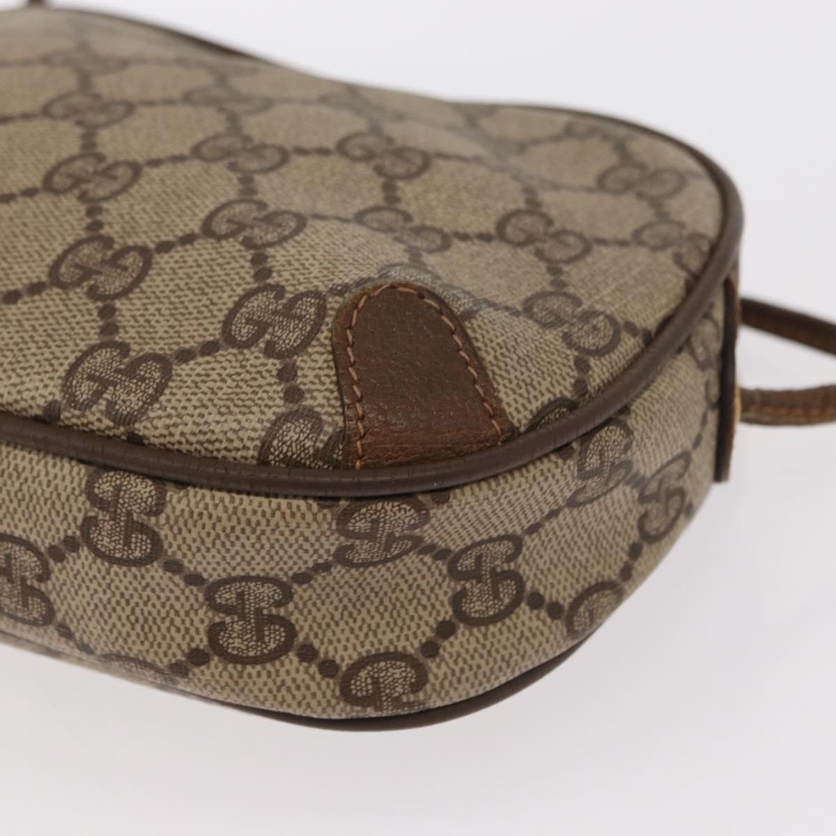 GUCCI GG Supreme Web Sherry Line Bag PVC Beige Gold 89 02 066 Auth 156436