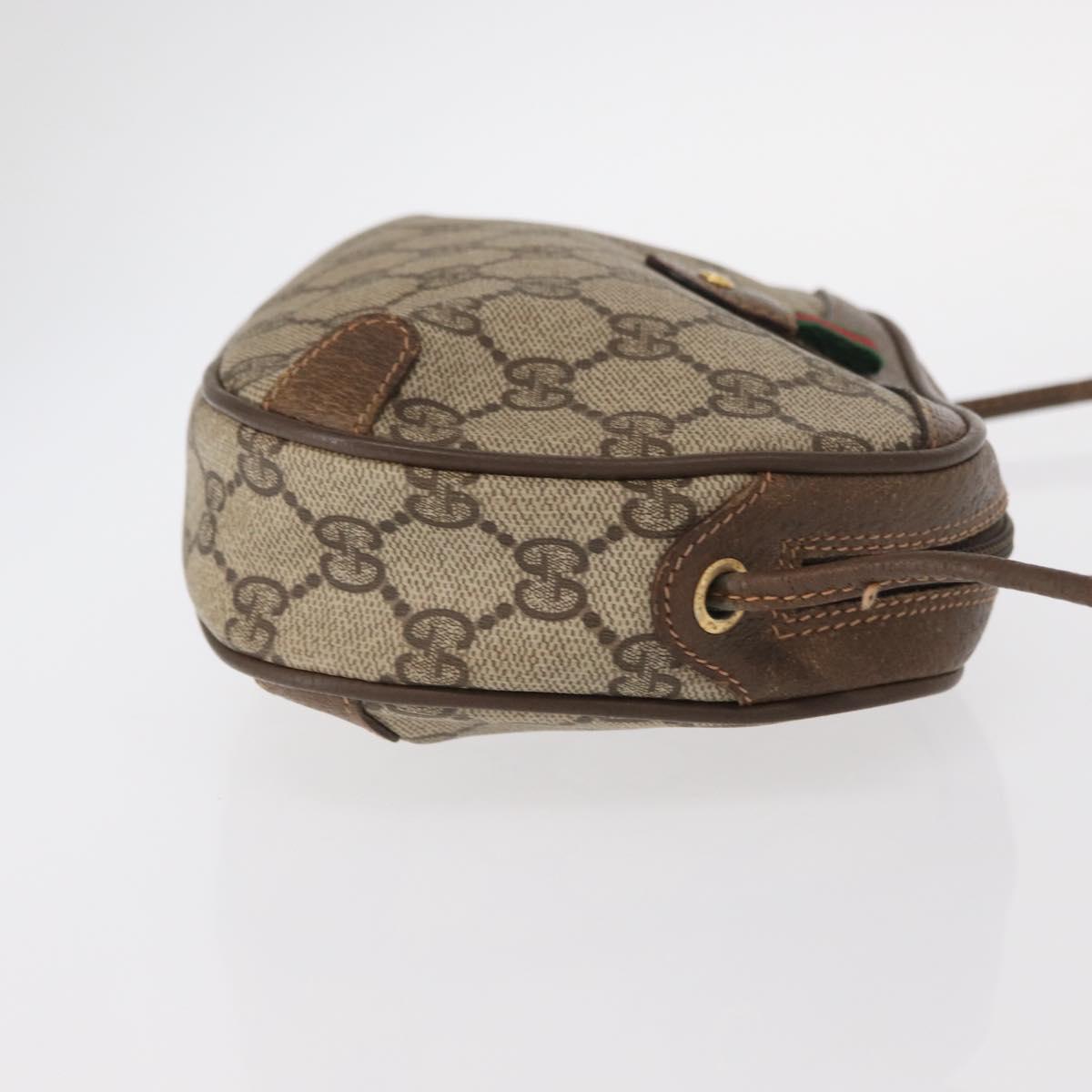 GUCCI GG Supreme Web Sherry Line Bag PVC Beige Gold 89 02 066 Auth 156436