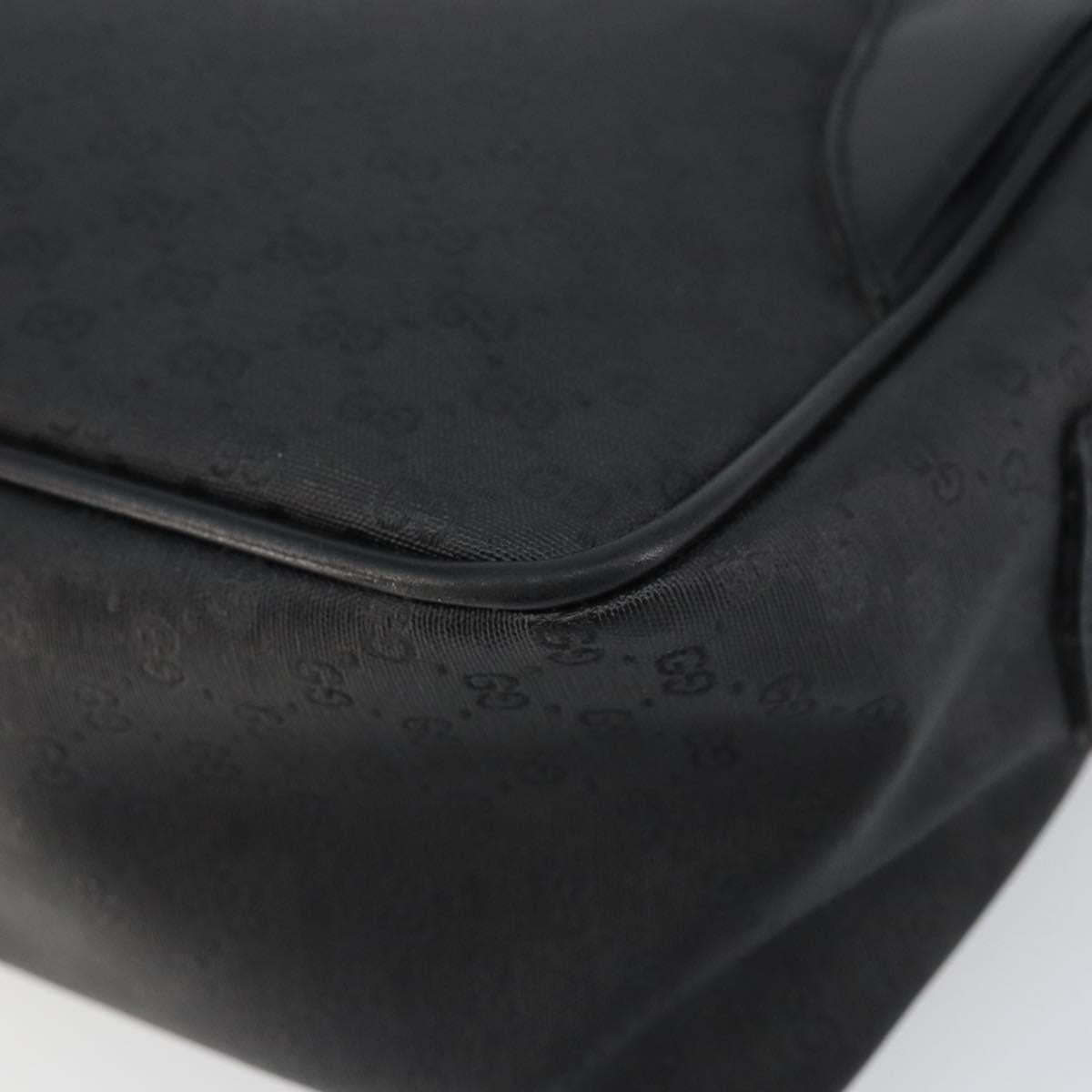 GUCCI Micro GG Supreme Bag PVC Leather Black Gold 001 58 0443 Auth 156437