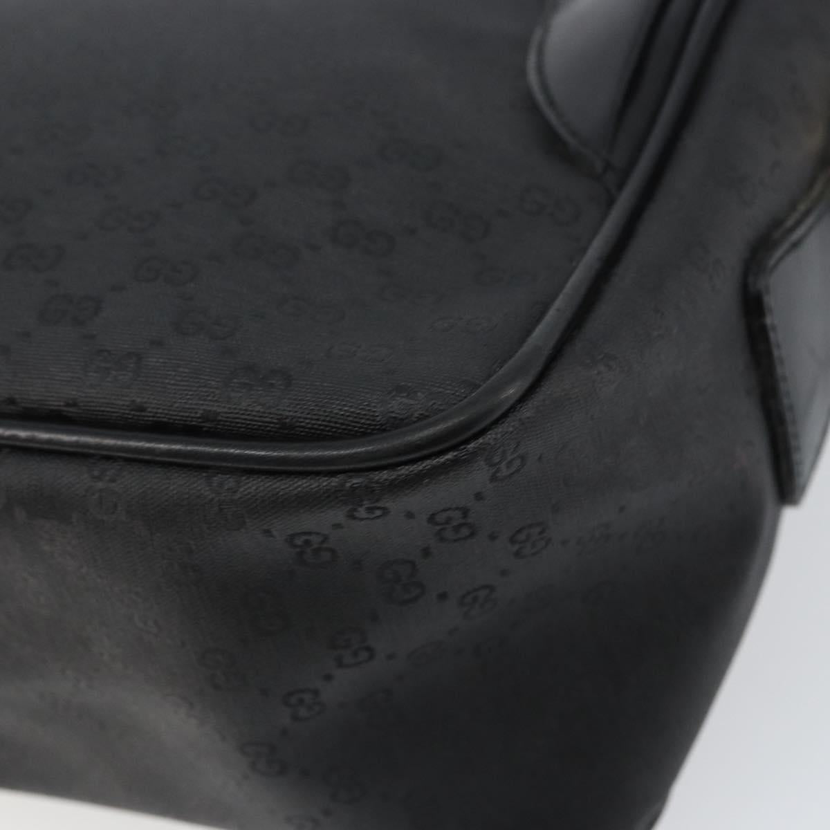 GUCCI Micro GG Supreme Bag PVC Leather Black Gold 001 58 0443 Auth 156437