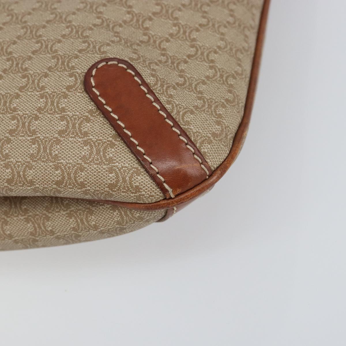 CELINE Macadam Canvas Tote Bag PVC Beige Gold Auth 156447