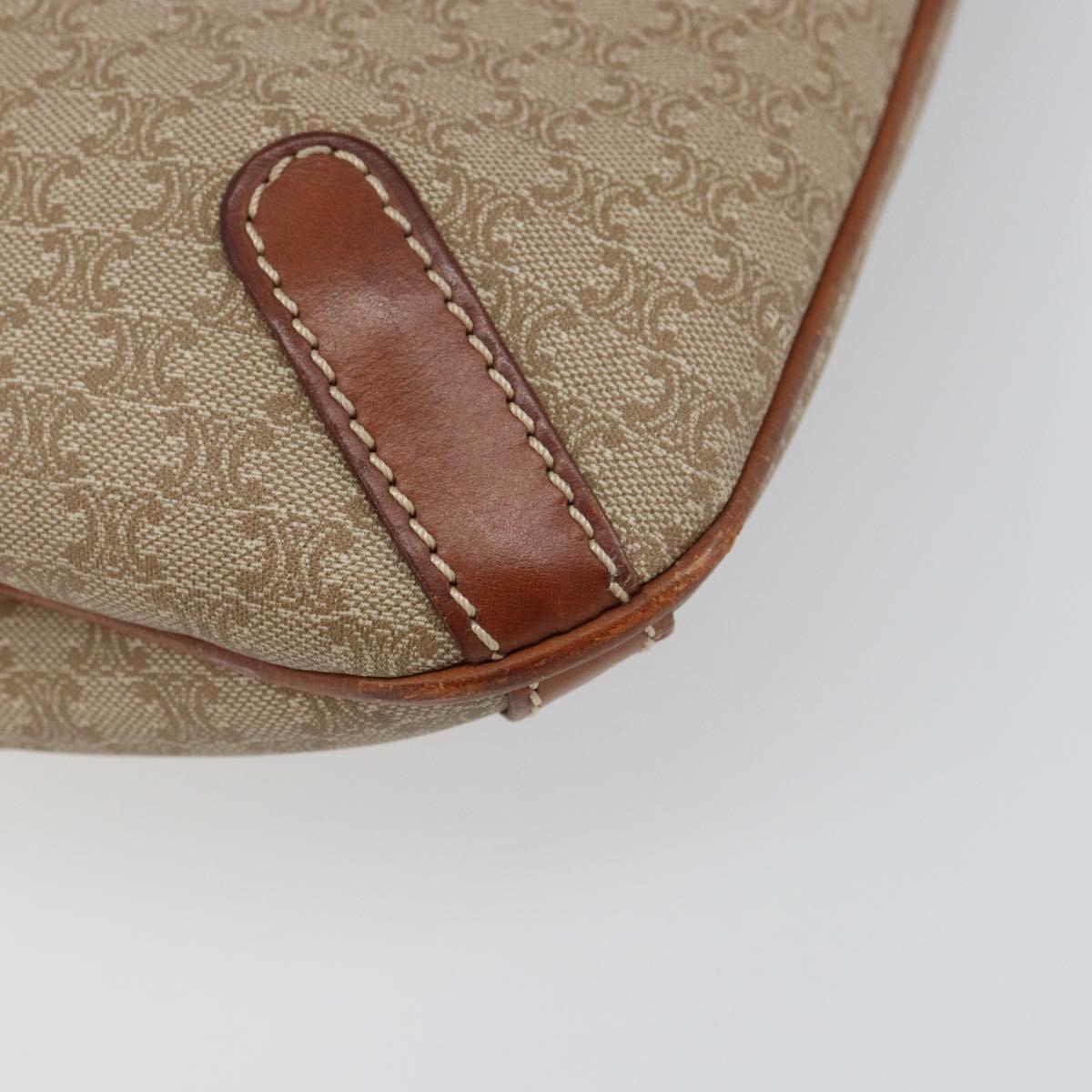 CELINE Macadam Canvas Tote Bag PVC Beige Gold Auth 156447