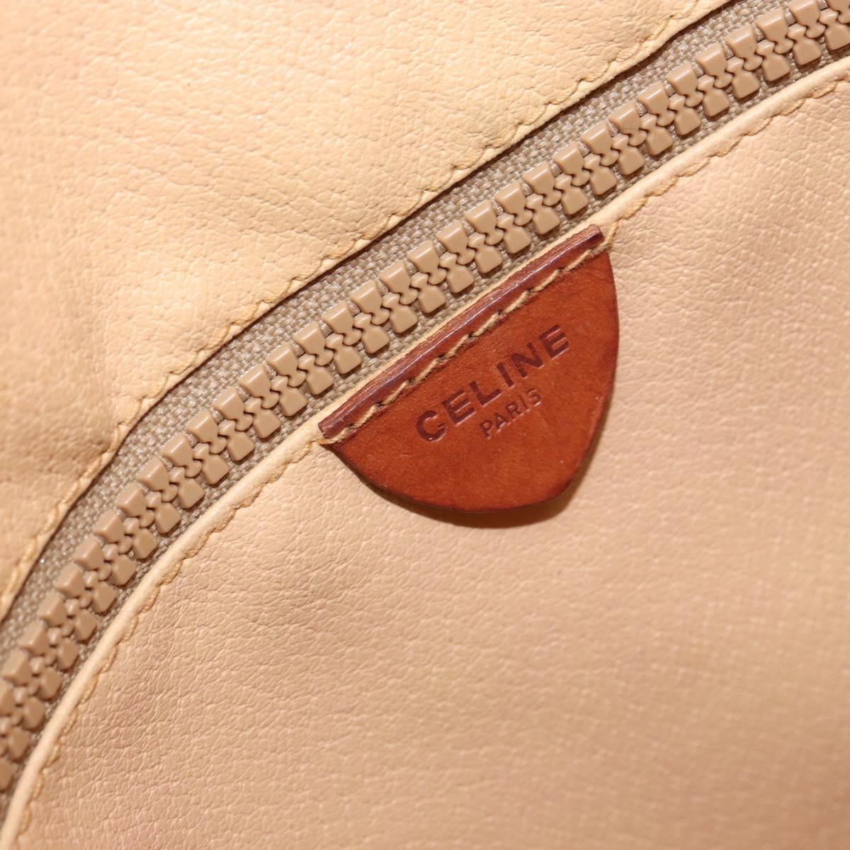 CELINE Macadam Canvas Tote Bag PVC Beige Gold Auth 156447