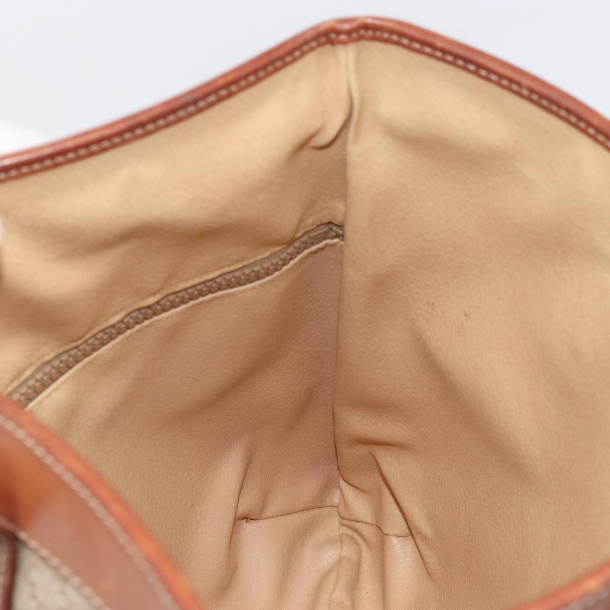 CELINE Macadam Canvas Tote Bag PVC Beige Gold Auth 156447