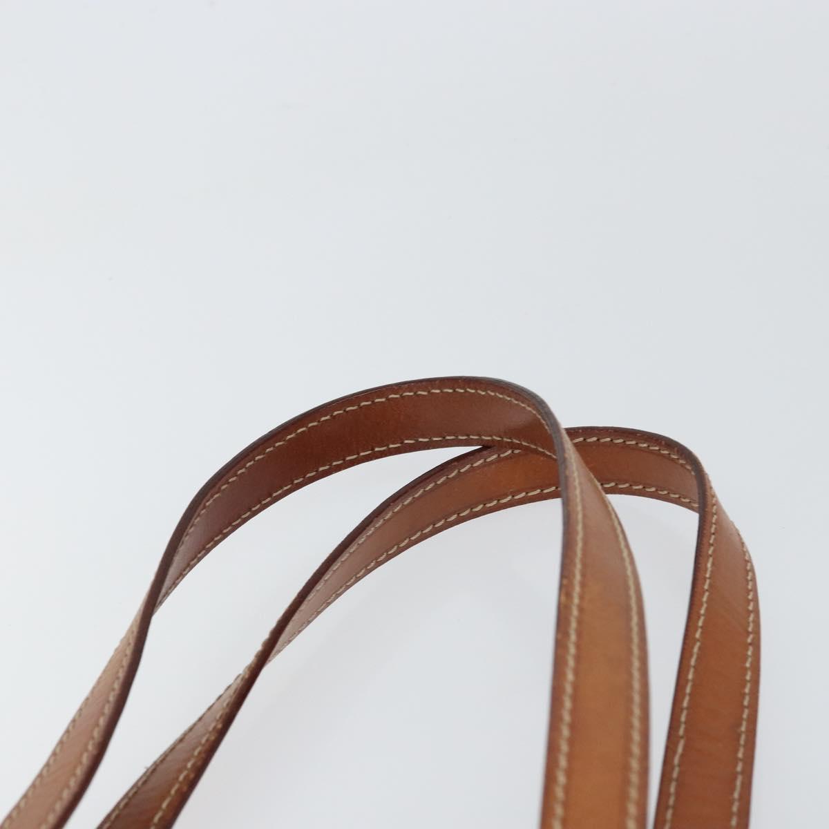 CELINE Macadam Canvas Tote Bag PVC Beige Gold Auth 156447