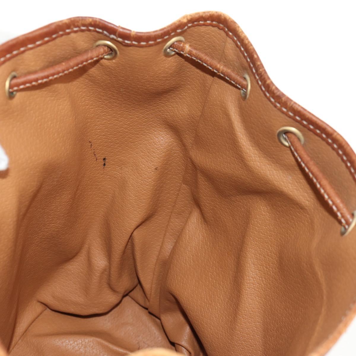 CELINE Macadam Canvas Backpack PVC Leather Brown Gold Auth 156449