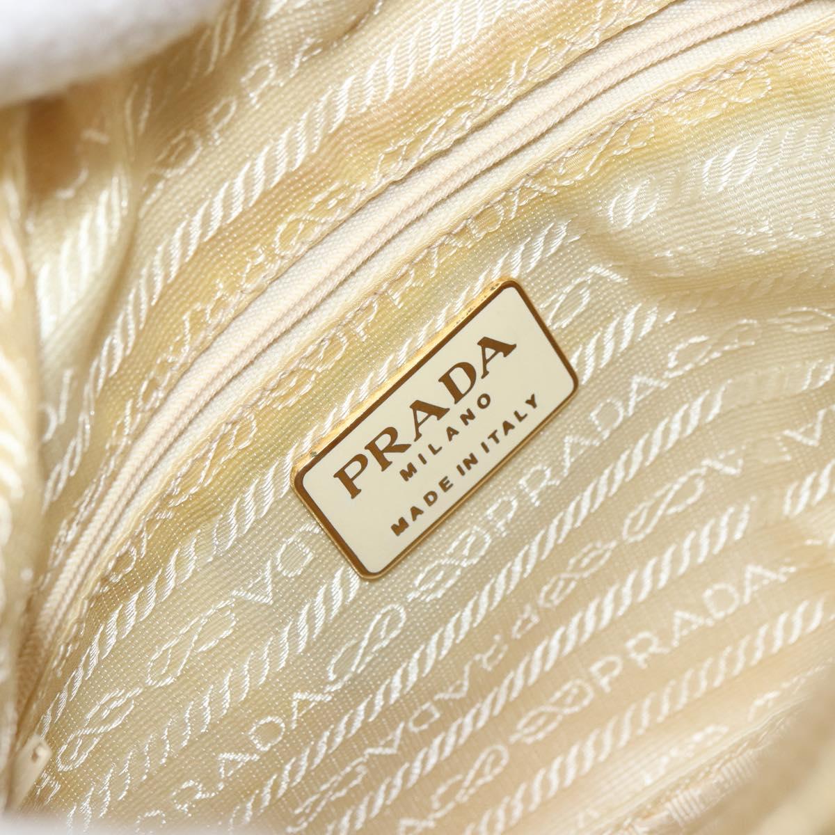 PRADA Shoulder Bag Leather Gold Auth 156454V