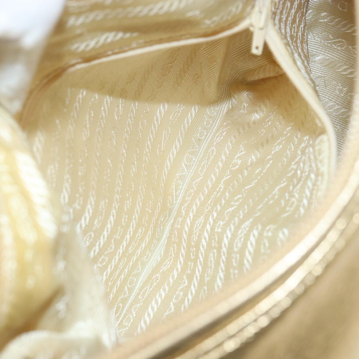 PRADA Shoulder Bag Leather Gold Auth 156454V