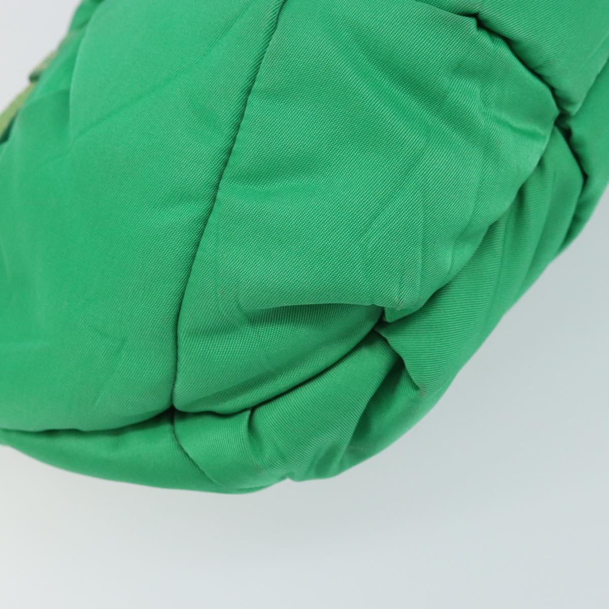 PRADA Shoulder Bag Nylon Green Gold Auth 156456V