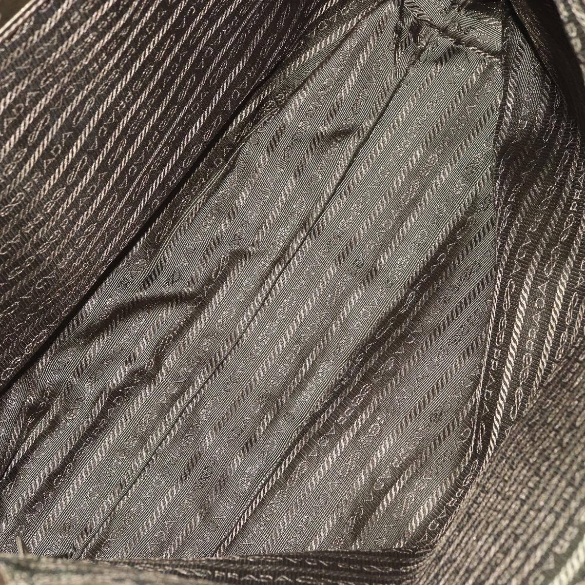 PRADA Tote Bag Nylon Brown Gold Auth 156457