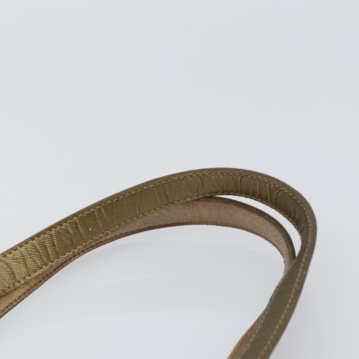 PRADA Tote Bag Nylon Brown Gold Auth 156457