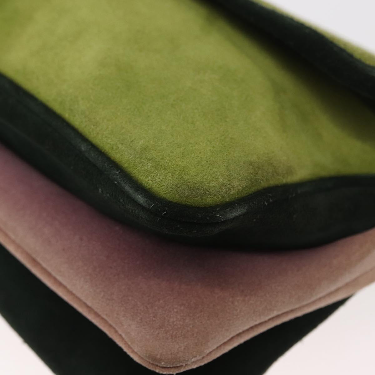 Miu Miu Shoulder Bag Suede Green Auth 156459