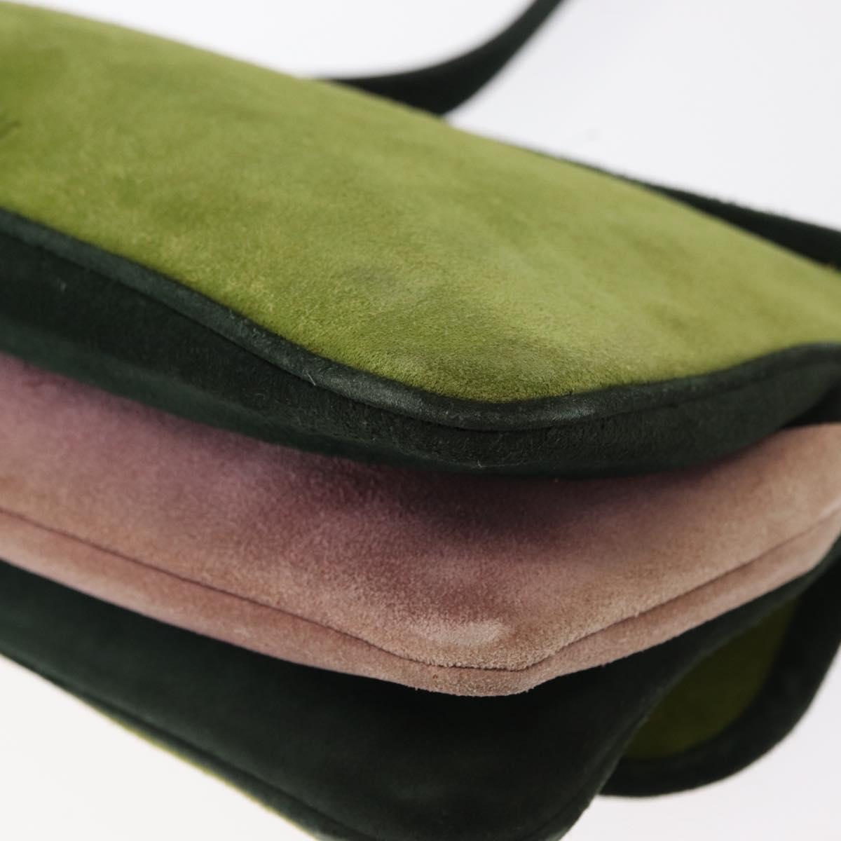 Miu Miu Shoulder Bag Suede Green Auth 156459