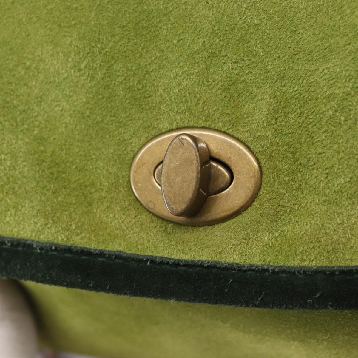 Miu Miu Shoulder Bag Suede Green Auth 156459