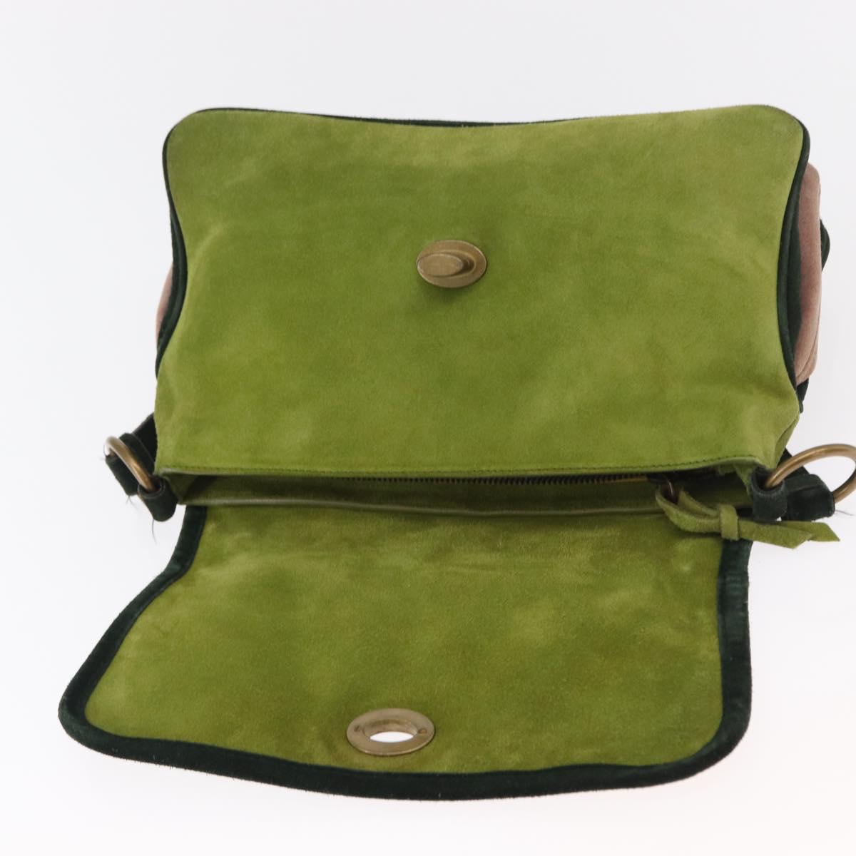 Miu Miu Shoulder Bag Suede Green Auth 156459