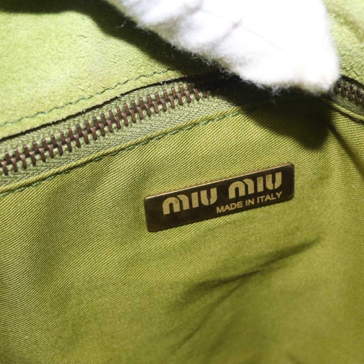 Miu Miu Shoulder Bag Suede Green Auth 156459