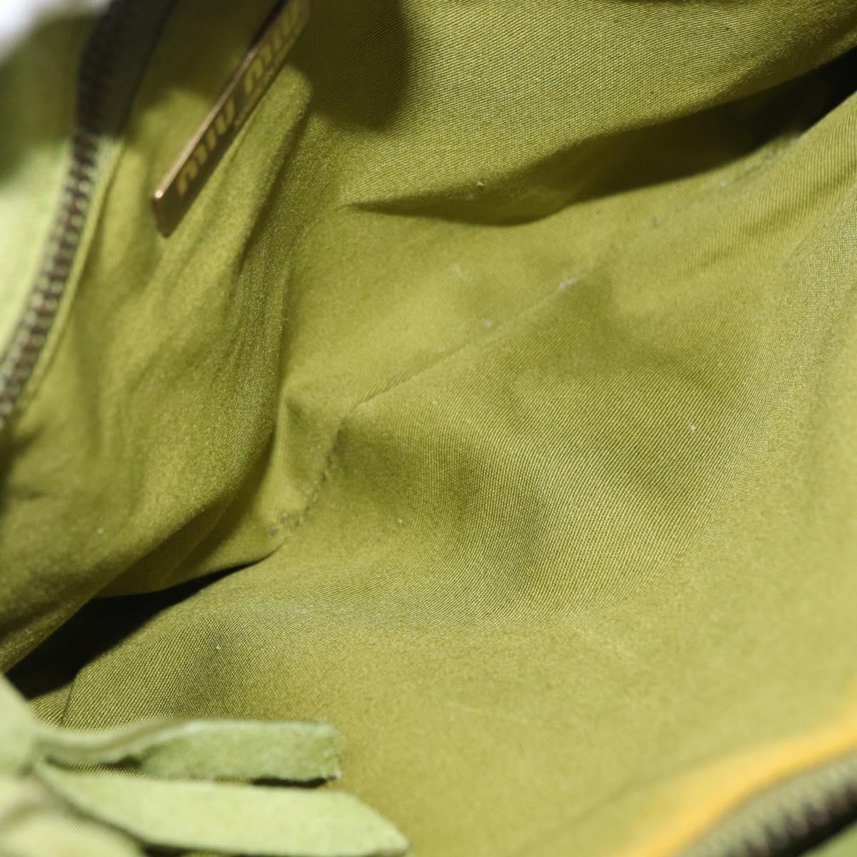 Miu Miu Shoulder Bag Suede Green Auth 156459