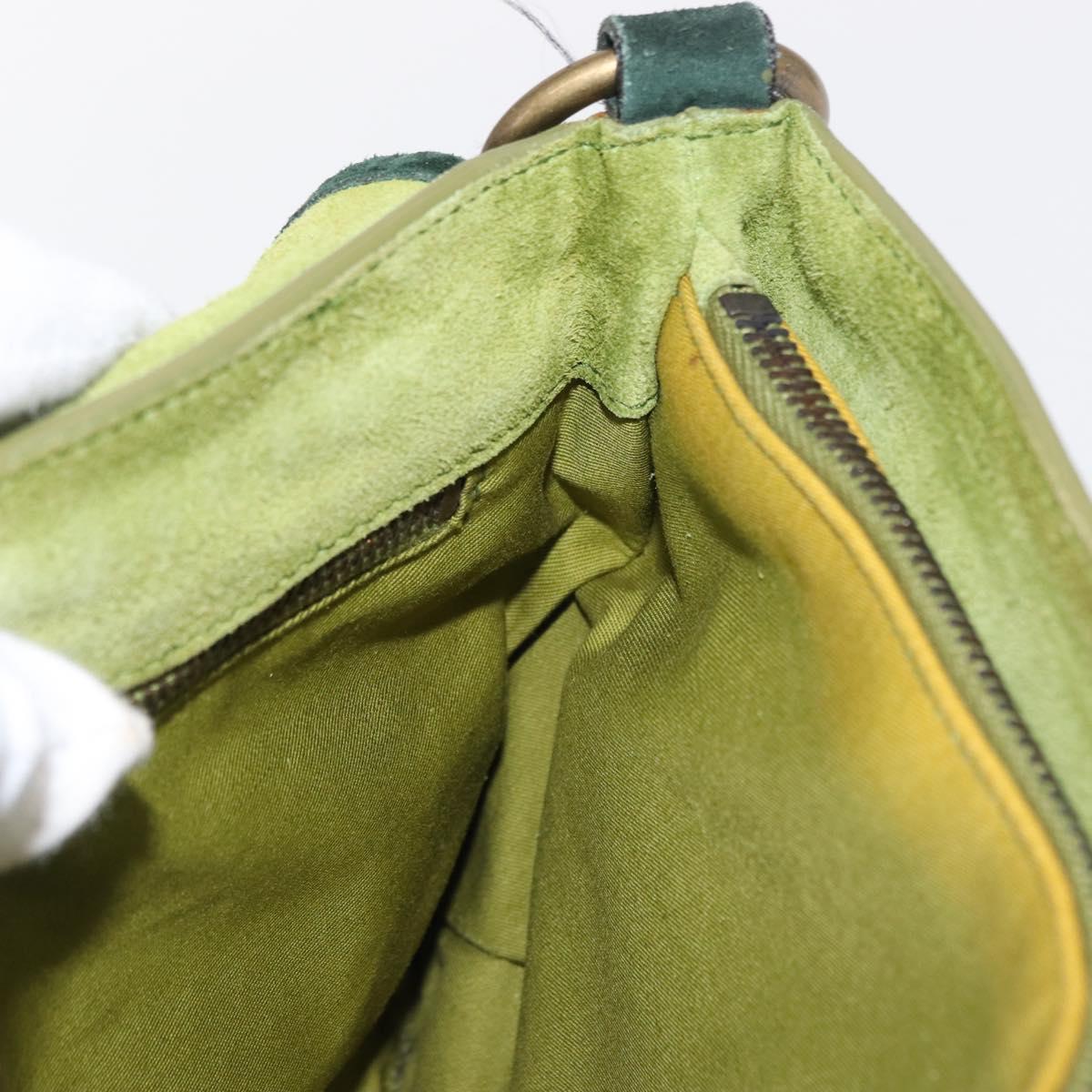 Miu Miu Shoulder Bag Suede Green Auth 156459