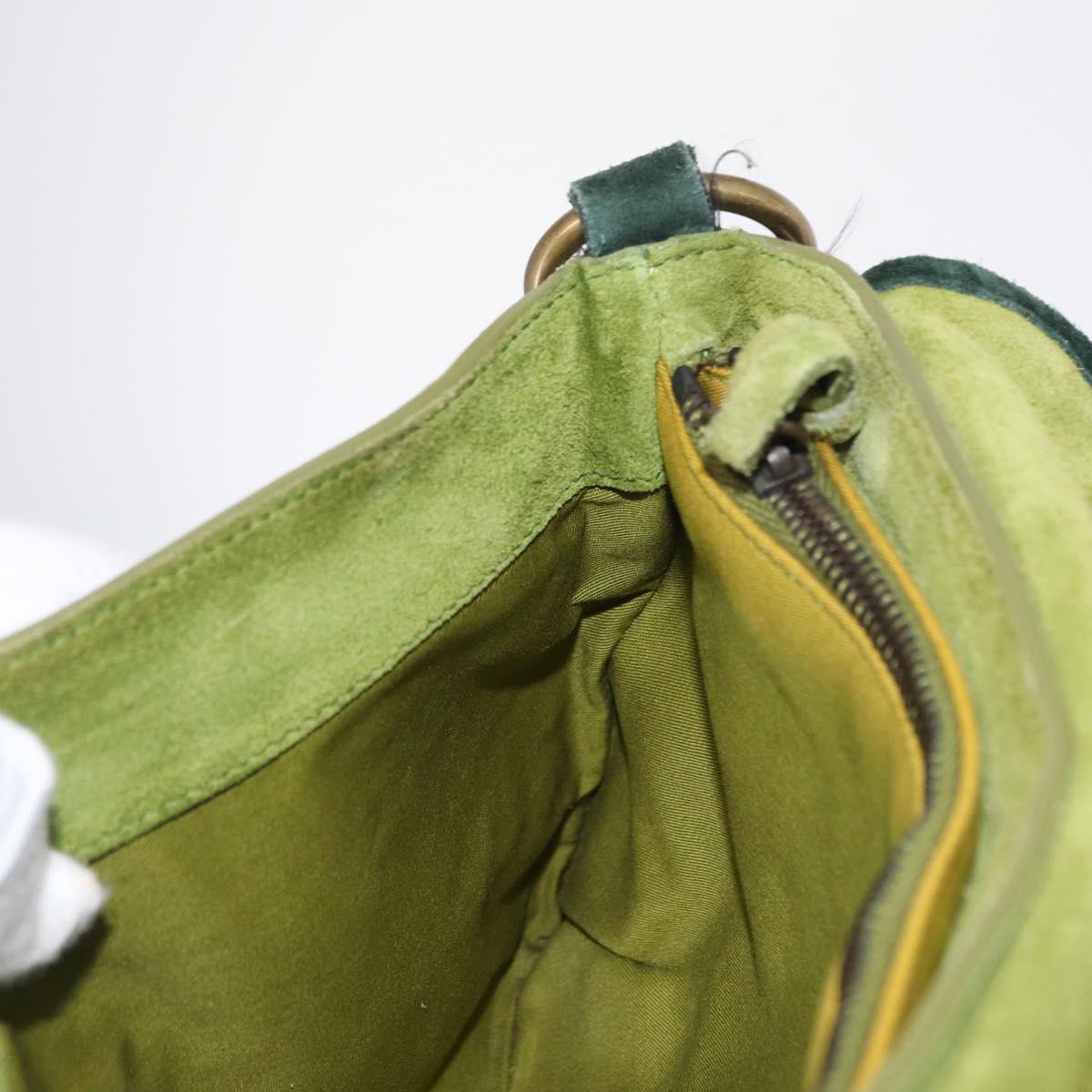 Miu Miu Shoulder Bag Suede Green Auth 156459