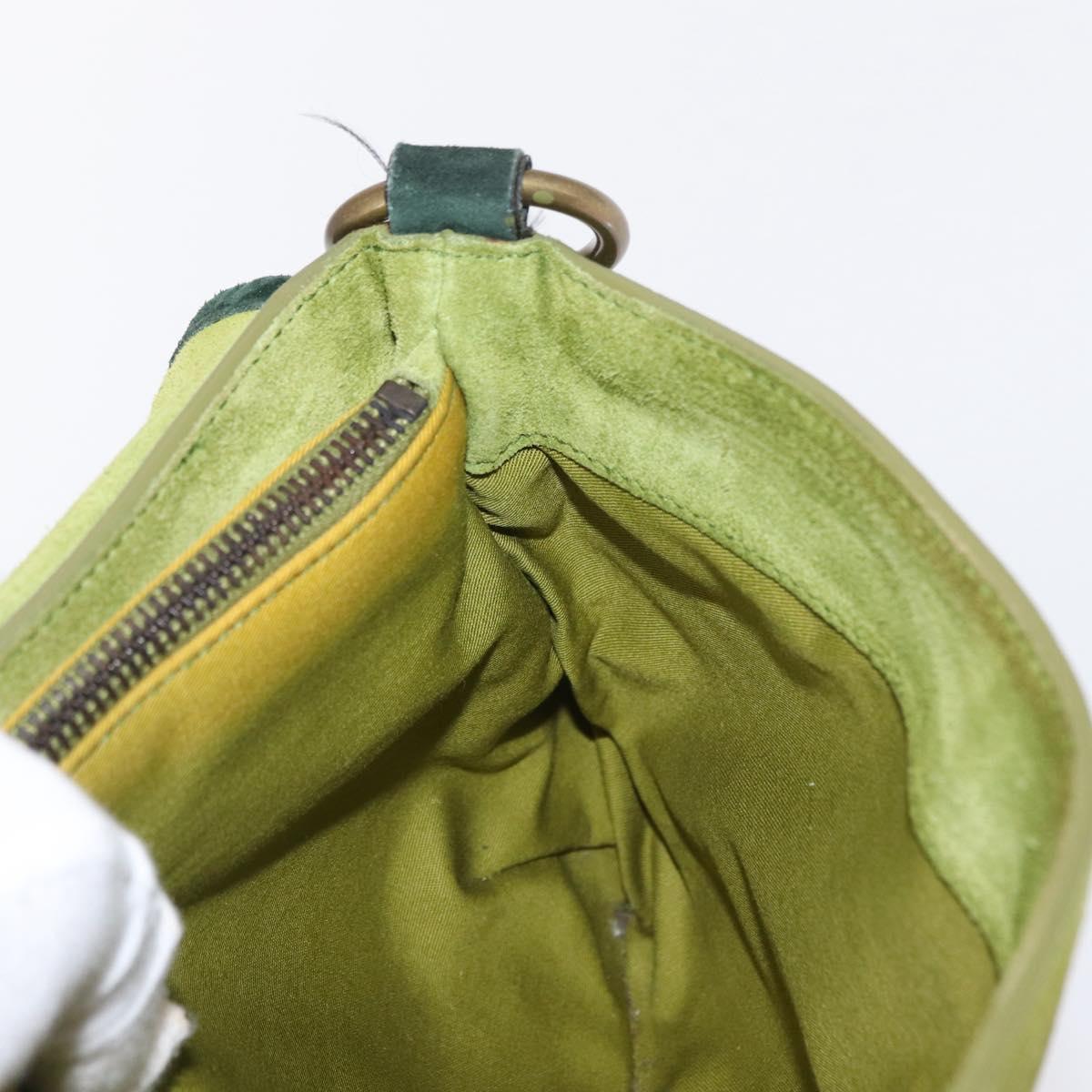 Miu Miu Shoulder Bag Suede Green Auth 156459