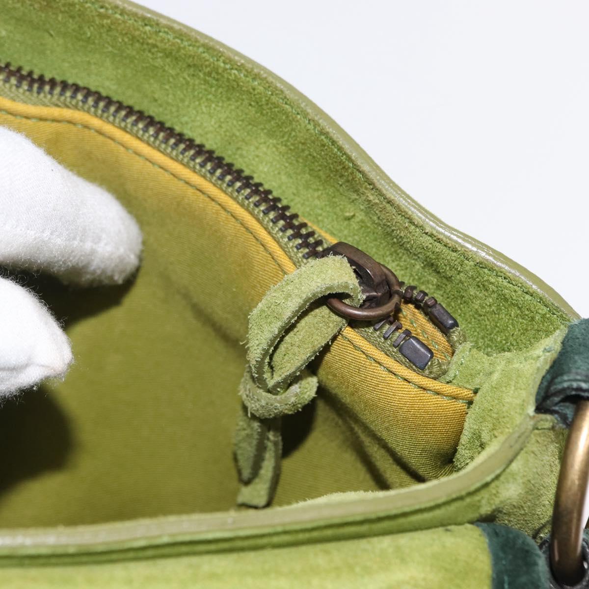 Miu Miu Shoulder Bag Suede Green Auth 156459