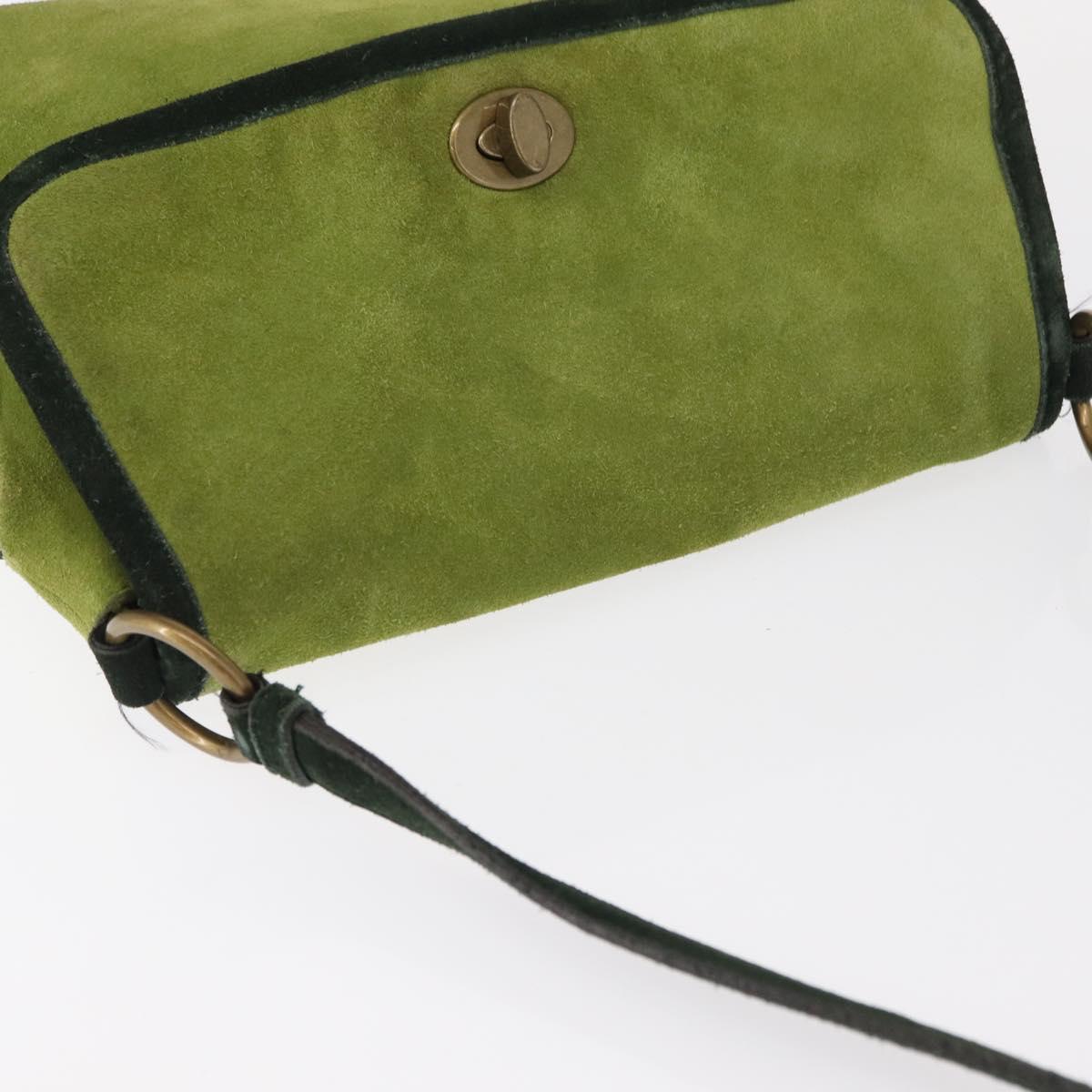 Miu Miu Shoulder Bag Suede Green Auth 156459