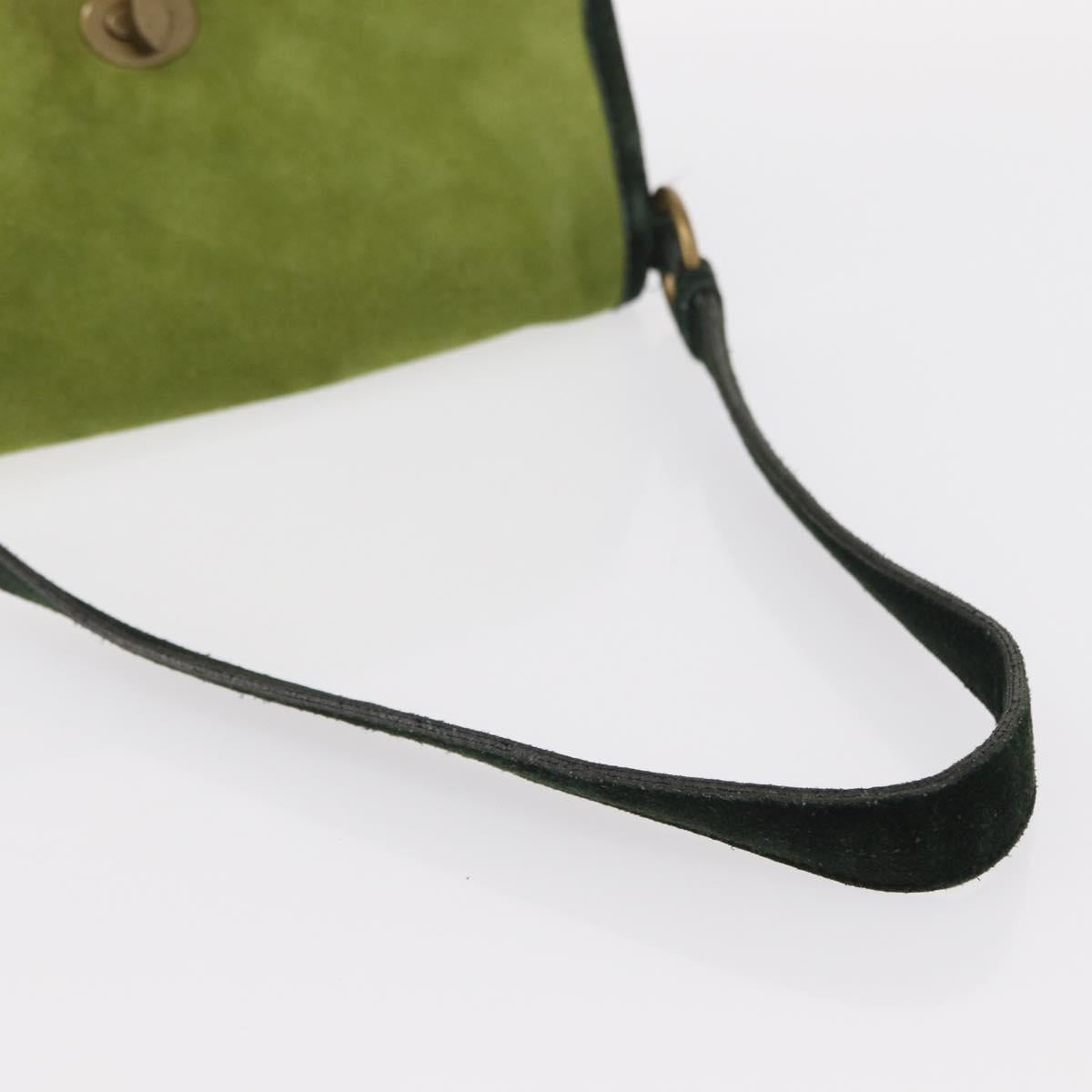 Miu Miu Shoulder Bag Suede Green Auth 156459
